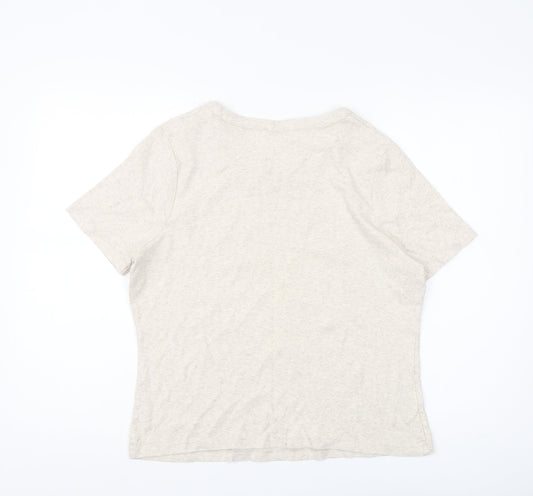 Womens UK Size L CC Beige Basic T-Shirt