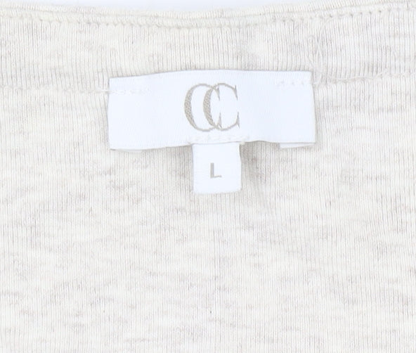 Womens UK Size L CC Beige Basic T-Shirt