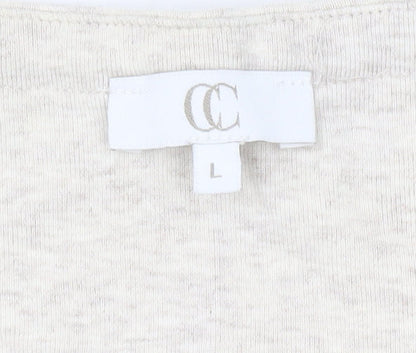 Womens UK Size L CC Beige Basic T-Shirt
