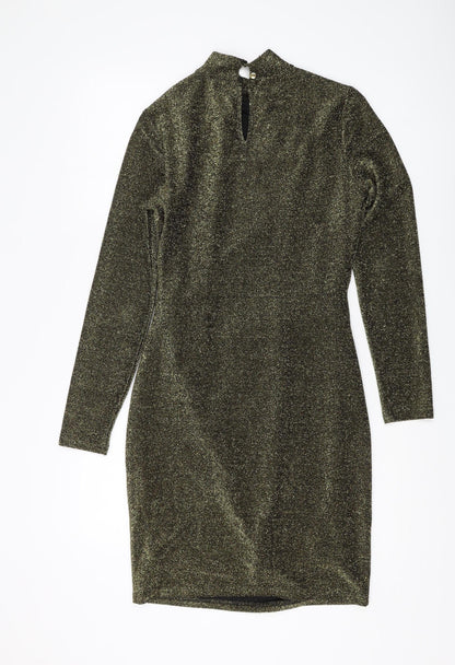 Oasis Women's Green Bodycon Dress S Long Sleeve