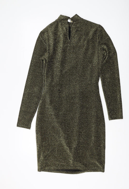 Oasis Women's Green Bodycon Dress S Long Sleeve