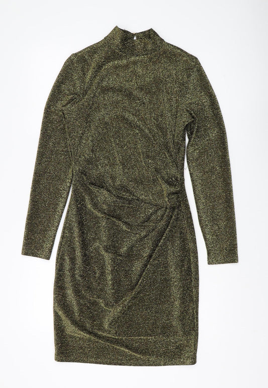 Oasis Women's Green Bodycon Dress S Long Sleeve