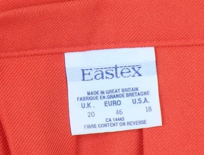 Eastex Women's Orange Pleated Skirt Size 20