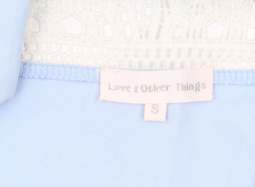 Womens UK Size S Love & Other Things Blue Cropped Blouse