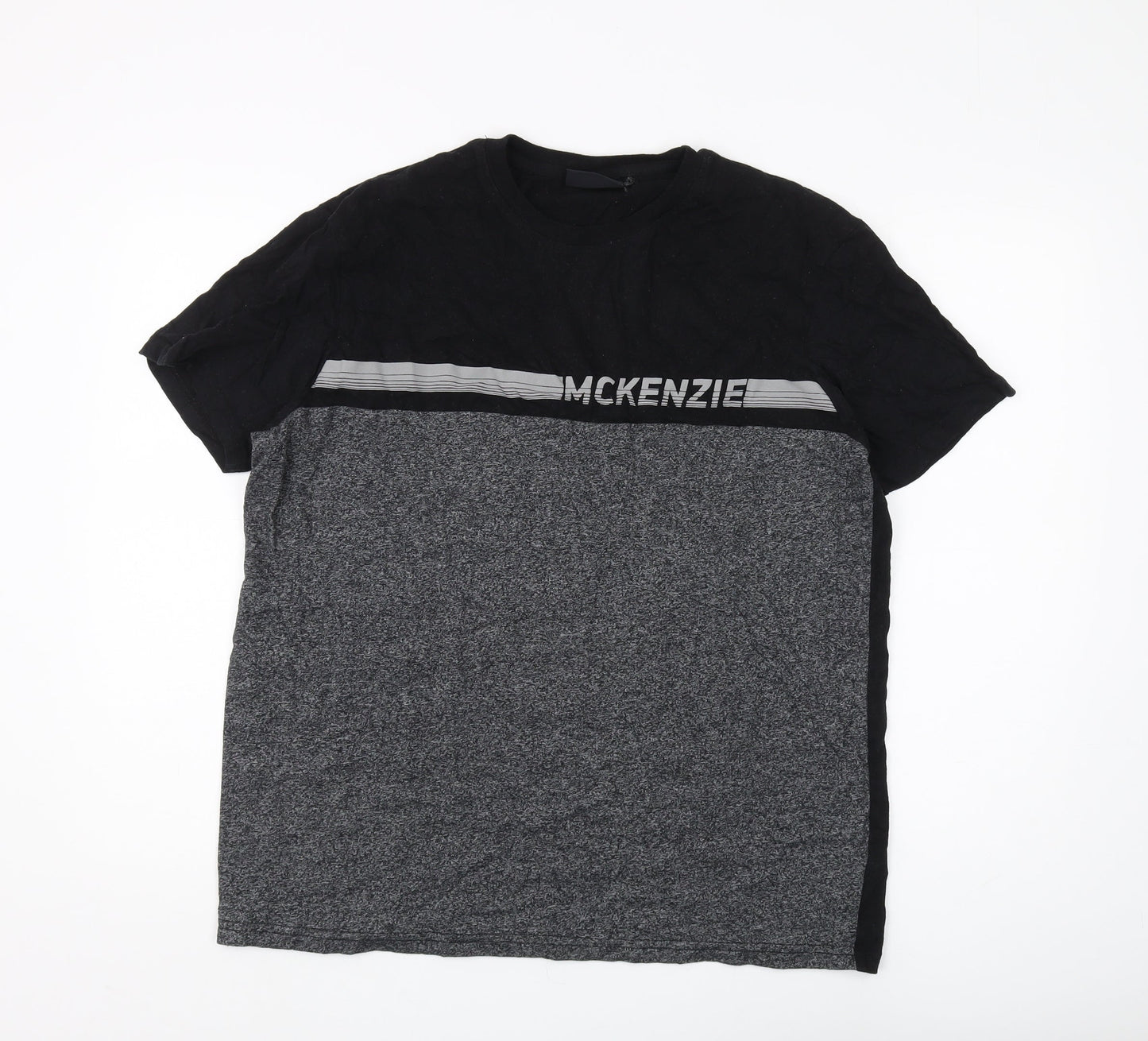 McKenzie Men's Black Colourblock T-Shirt XL