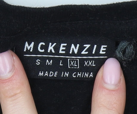 McKenzie Men's Black Colourblock T-Shirt XL