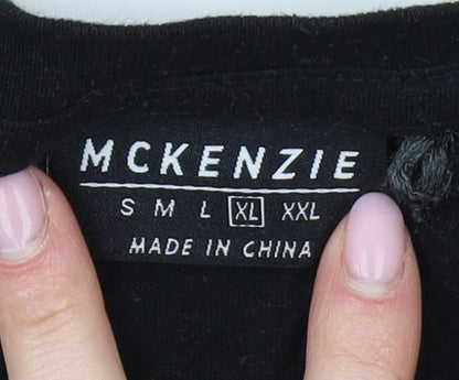 McKenzie Men's Black Colourblock T-Shirt XL