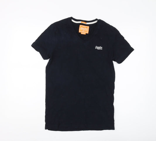 Superdry Men's Black Vintage Logo V-Neck T-Shirt S