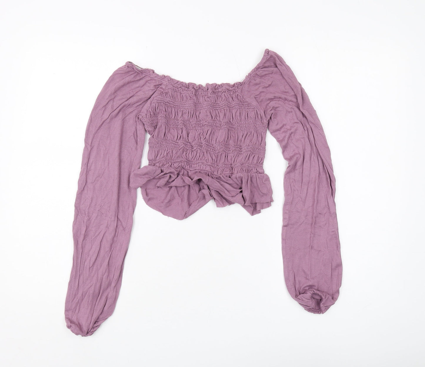 Womens UK Size XS Urban Outfitters Purple Cropped Blouse