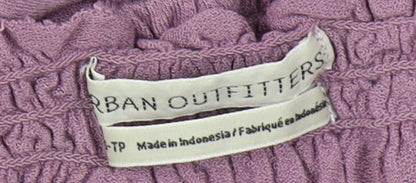 Womens UK Size XS Urban Outfitters Purple Cropped Blouse