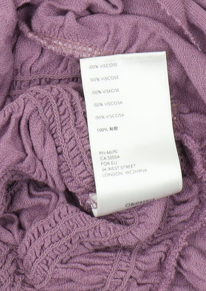 Womens UK Size XS Urban Outfitters Purple Cropped Blouse