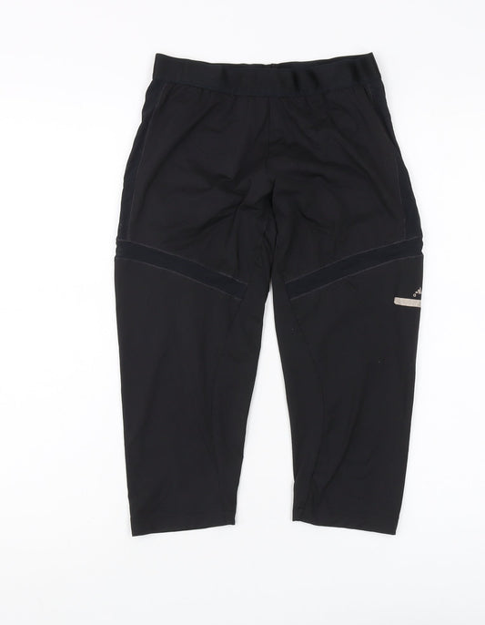 Adidas Women's Black Cropped Trousers Size 8