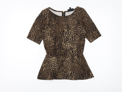 Womens UK Size 6 Warehouse Brown Basic Blouse