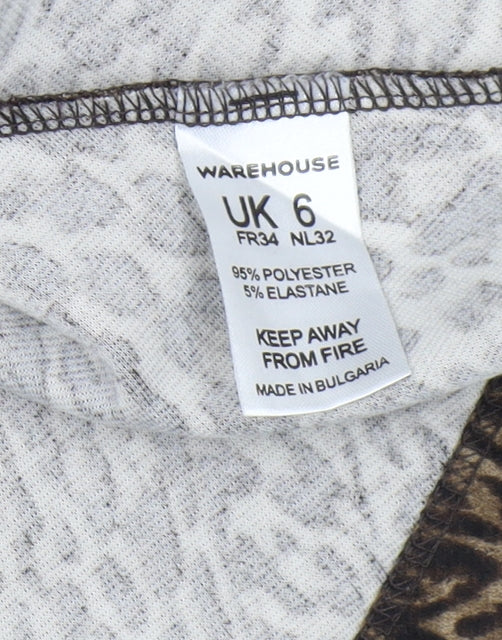 Womens UK Size 6 Warehouse Brown Basic Blouse