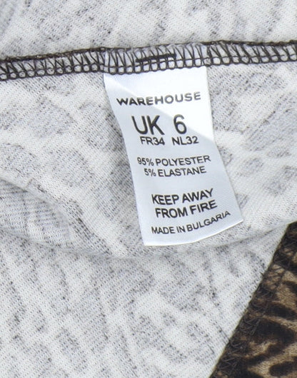 Womens UK Size 6 Warehouse Brown Basic Blouse