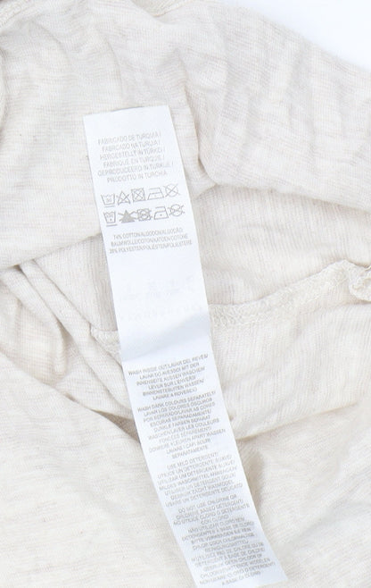 Womens UK Size 8 FRIENDS Beige Basic T-Shirt