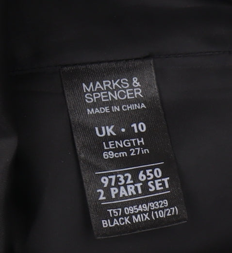 Marks & Spencer Women's Black A-Line Floral Skirt, Size 10