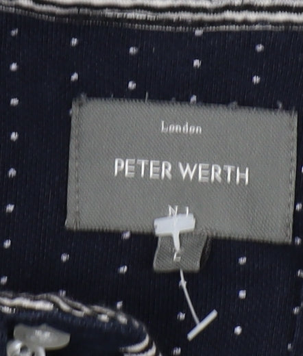 Peter Werth Men's Blue Polo Shirt, Size L, Casual Elegance