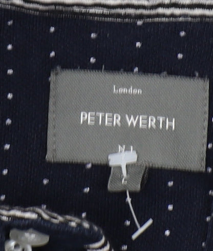 Peter Werth Men's Blue Polo Shirt, Size L, Casual Elegance