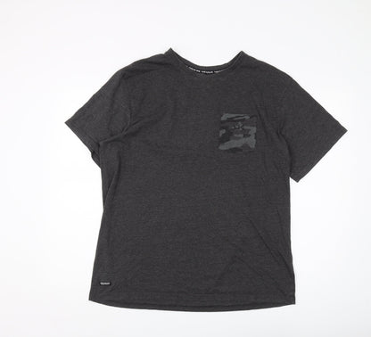 Threadbare Men's Black 2XL Cotton Crew Neck T-Shirt