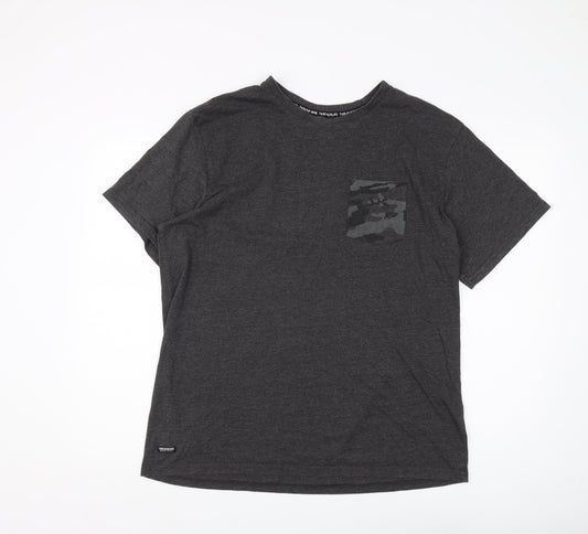 Threadbare Men's Black 2XL Cotton Crew Neck T-Shirt