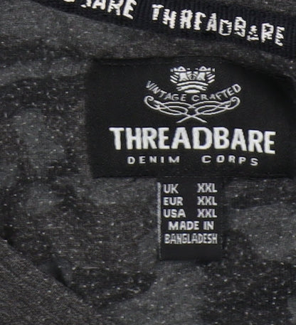 Threadbare Men's Black 2XL Cotton Crew Neck T-Shirt