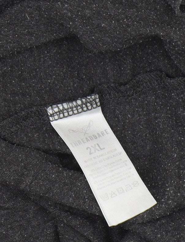 Threadbare Men's Black 2XL Cotton Crew Neck T-Shirt