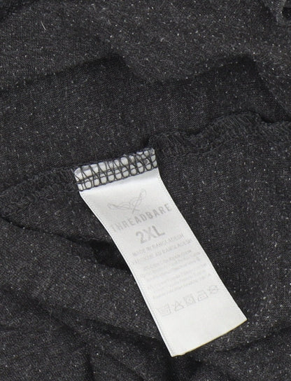 Threadbare Men's Black 2XL Cotton Crew Neck T-Shirt