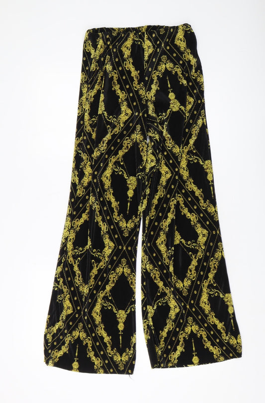 River Island Women's Black Wide-Leg Trousers Size 8