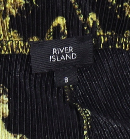 River Island Women's Black Wide-Leg Trousers Size 8