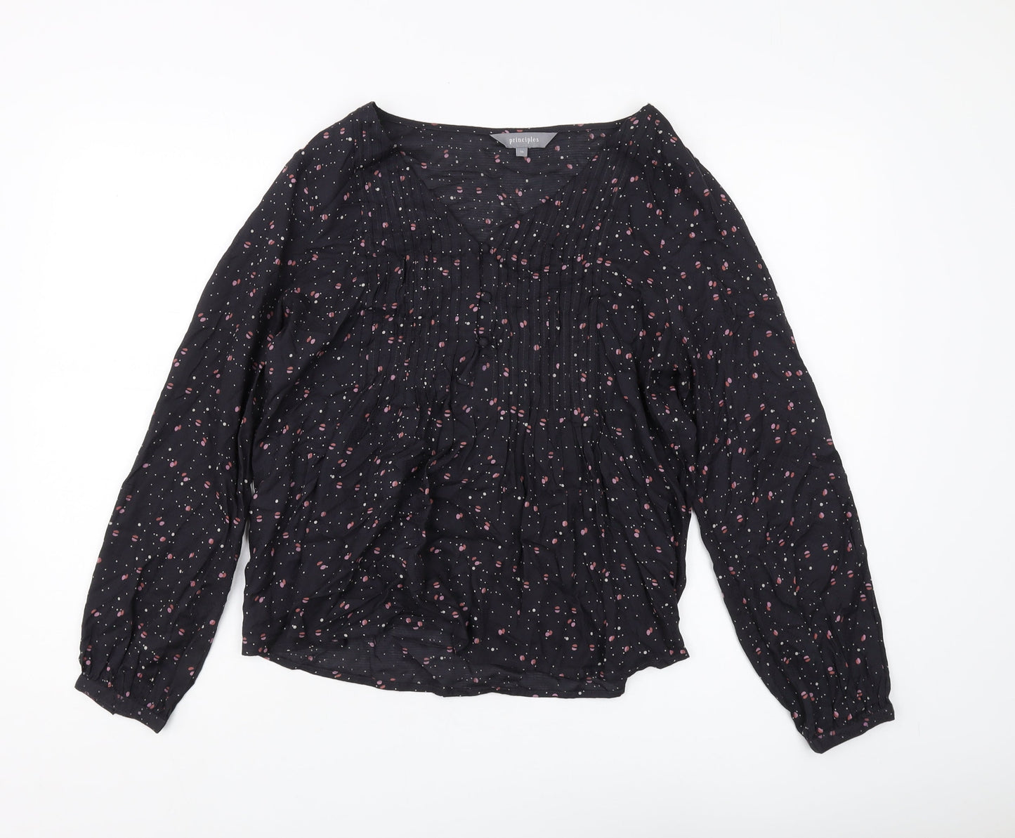 Womens UK Size 10 Principles Black Tunic Blouse