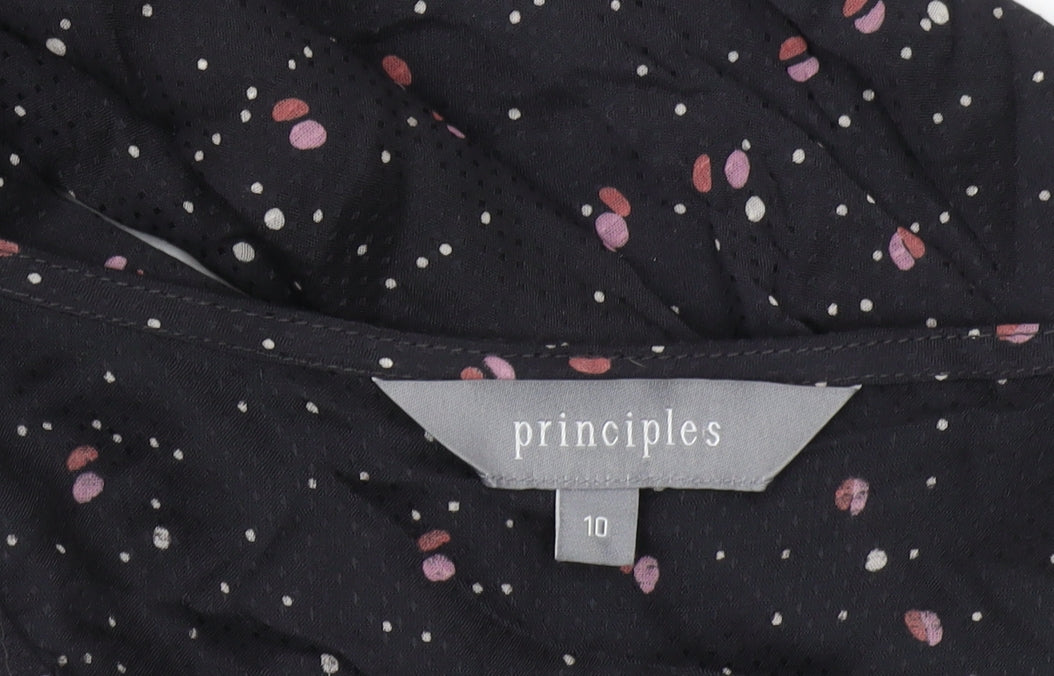 Womens UK Size 10 Principles Black Tunic Blouse
