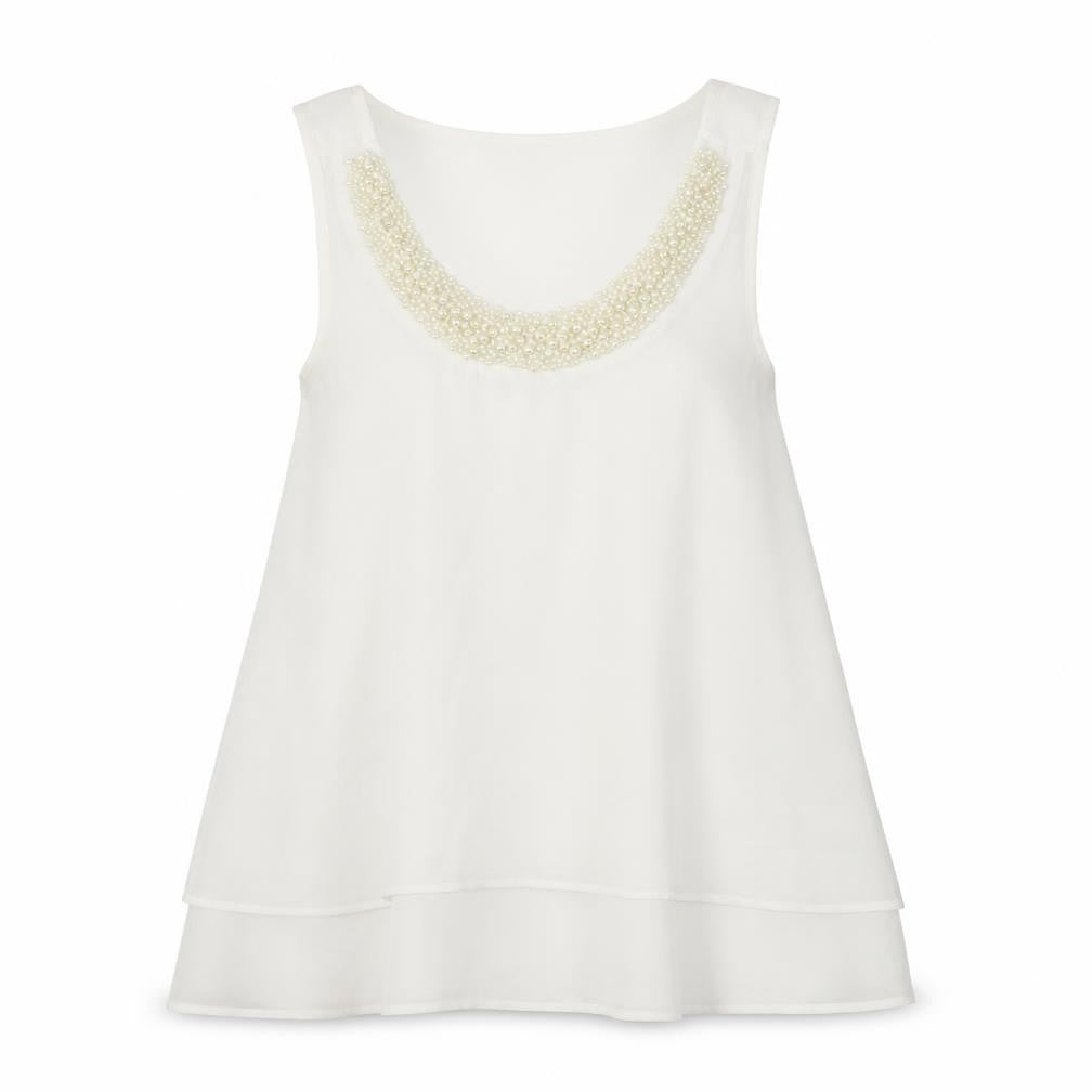 Womens UK Size 10 Red Herring Ivory Basic Tank