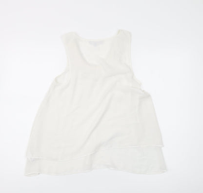 Womens UK Size 10 Red Herring Ivory Basic Tank