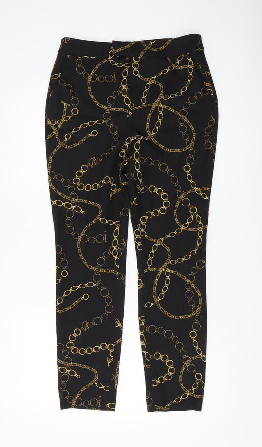 Womens UK Size XS Zara Slim Fit Skinny Black Trousers