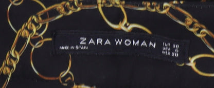 Womens UK Size XS Zara Slim Fit Skinny Black Trousers