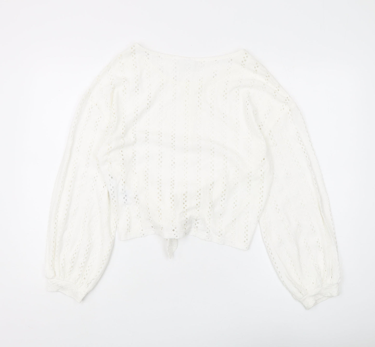 Womens UK Size M VILA White Cropped Blouse