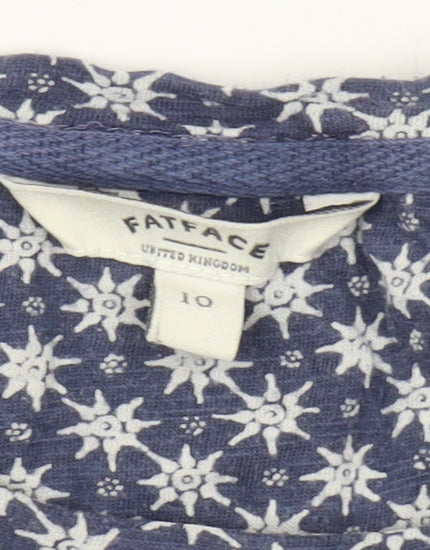 FatFace Women's Blue Floral T-Shirt Size 10