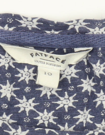 FatFace Women's Blue Floral T-Shirt Size 10