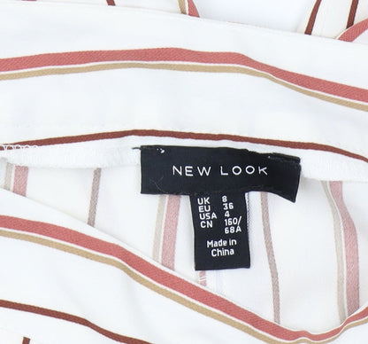 New Look Women's Multicoloured Striped Cropped Trousers