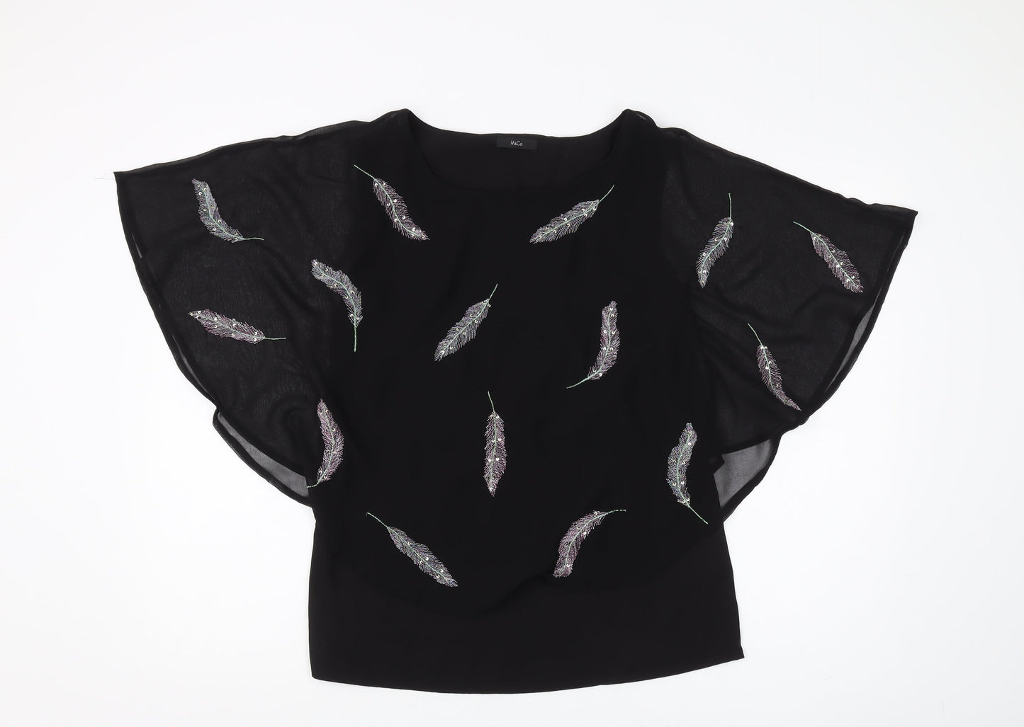 Womens UK Size 10 M&Co Black  Blouse
