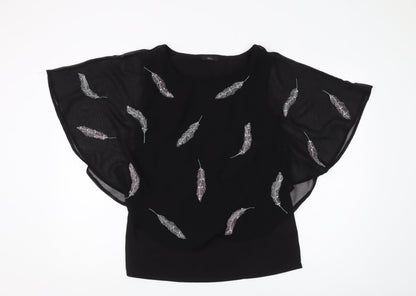 Womens UK Size 10 M&Co Black  Blouse