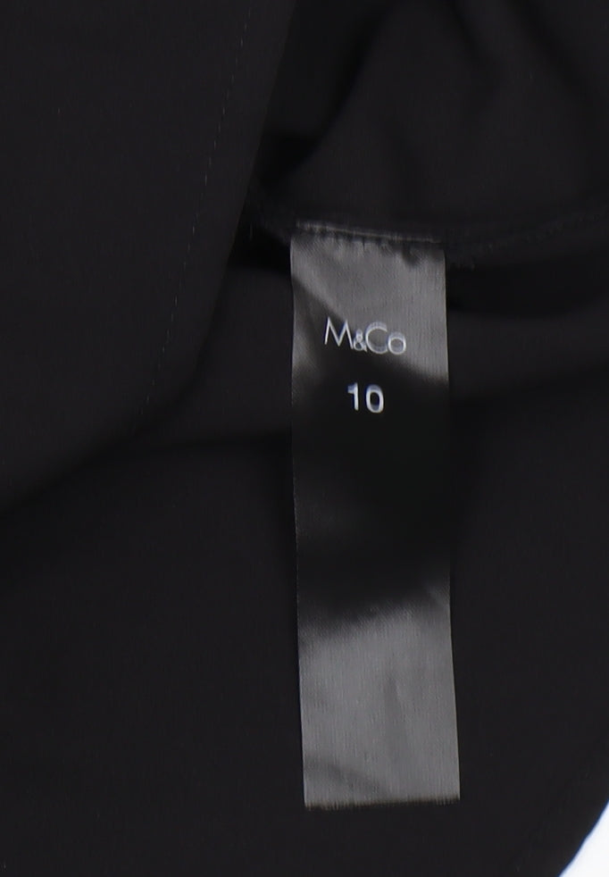 Womens UK Size 10 M&Co Black  Blouse