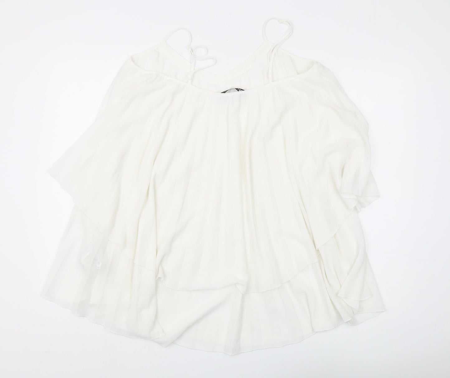 Womens UK Size 14 Zara White Camisole Blouse