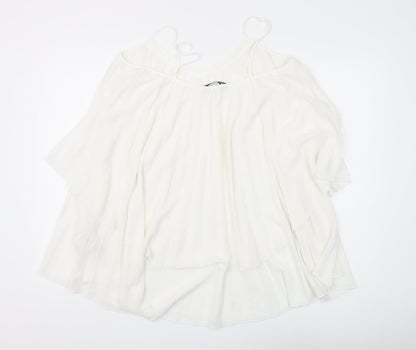 Womens UK Size 14 Zara White Camisole Blouse
