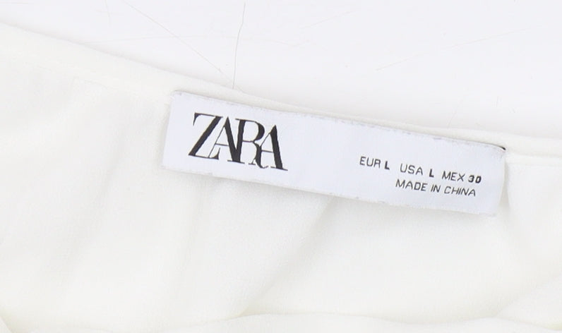Womens UK Size 14 Zara White Camisole Blouse