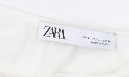 Womens UK Size 14 Zara White Camisole Blouse