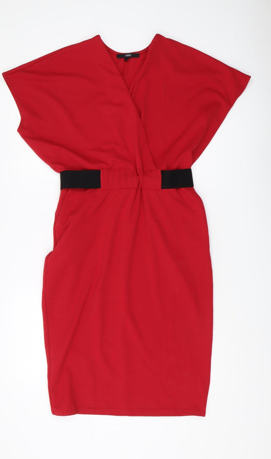 Next Women's Red Size 12 Sheath Dress