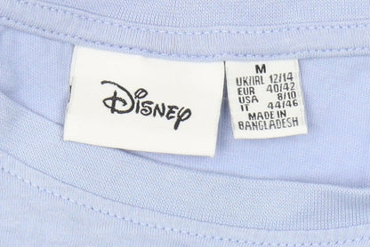 Womens UK Size M Disney Blue Basic T-Shirt