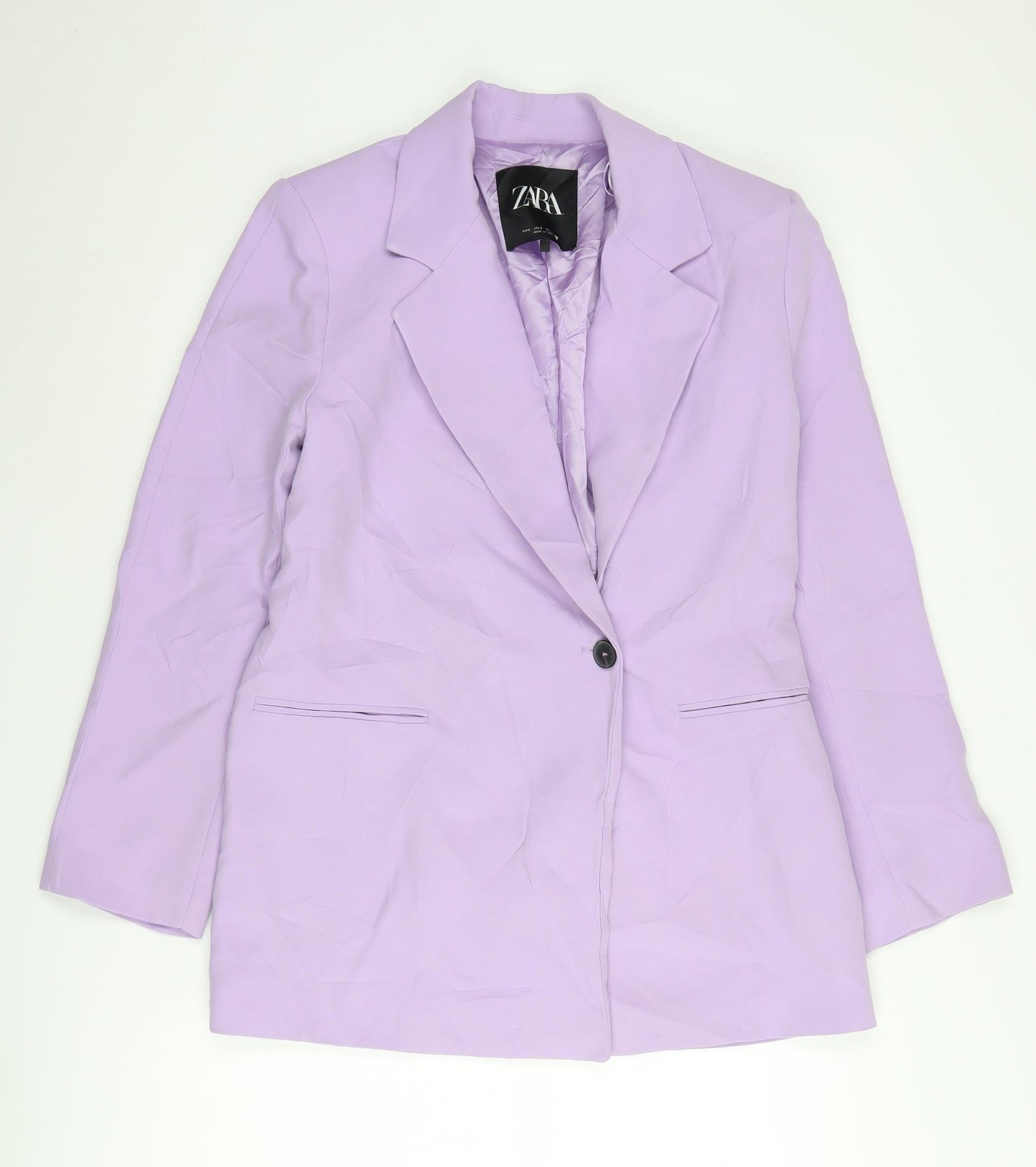 Zara Women's Purple Blazer - S Single-Breasted Belted